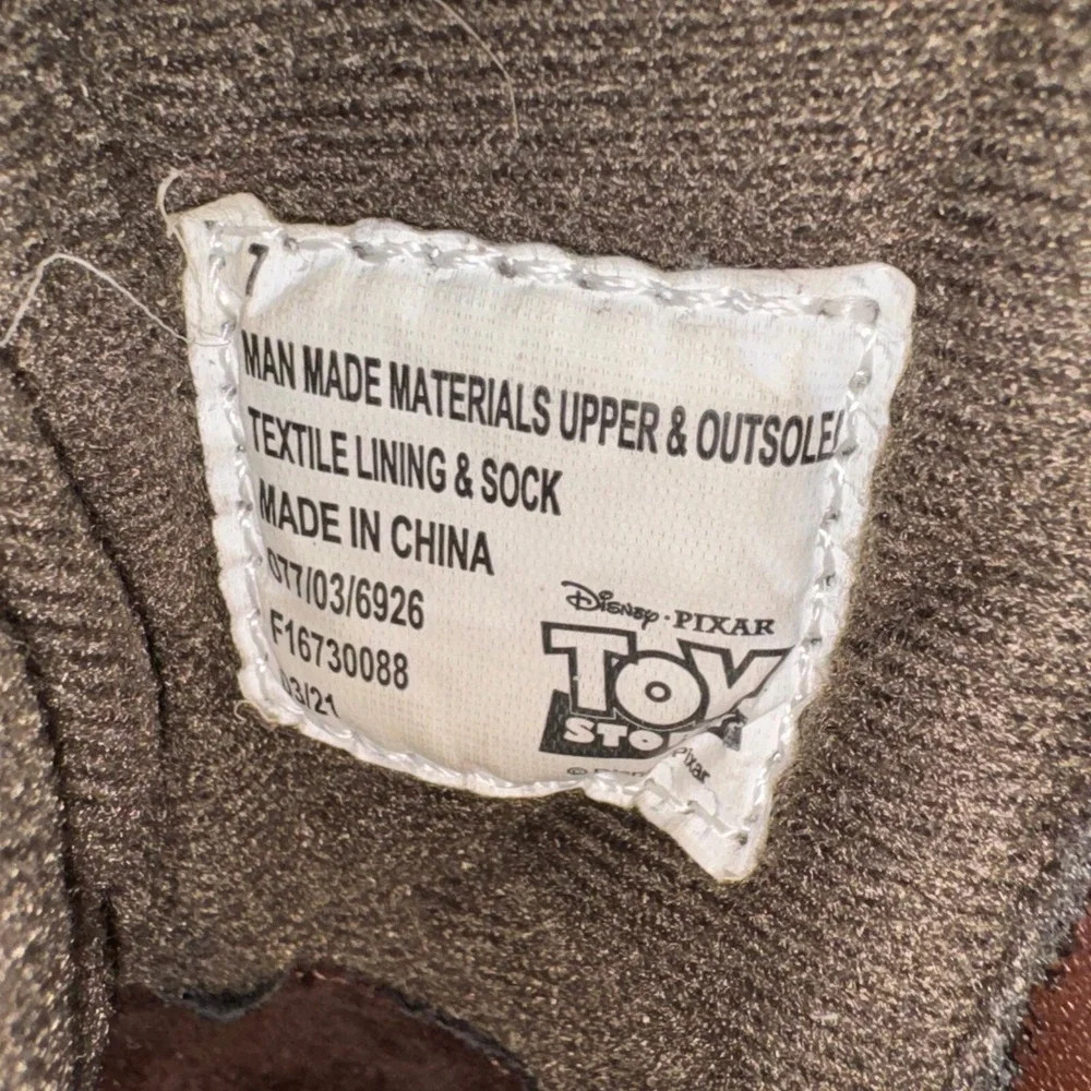 Toy Story Toddler Sz 7 Brown Boots Woody BullsEye Brown Zip Up Disney Childrens
